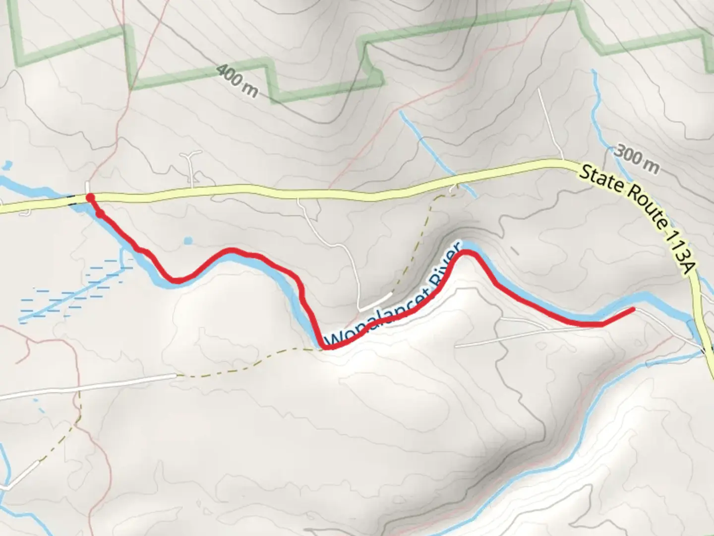 An image depicting the trail Wonalancet River - Wonalancet and its surrounding area.