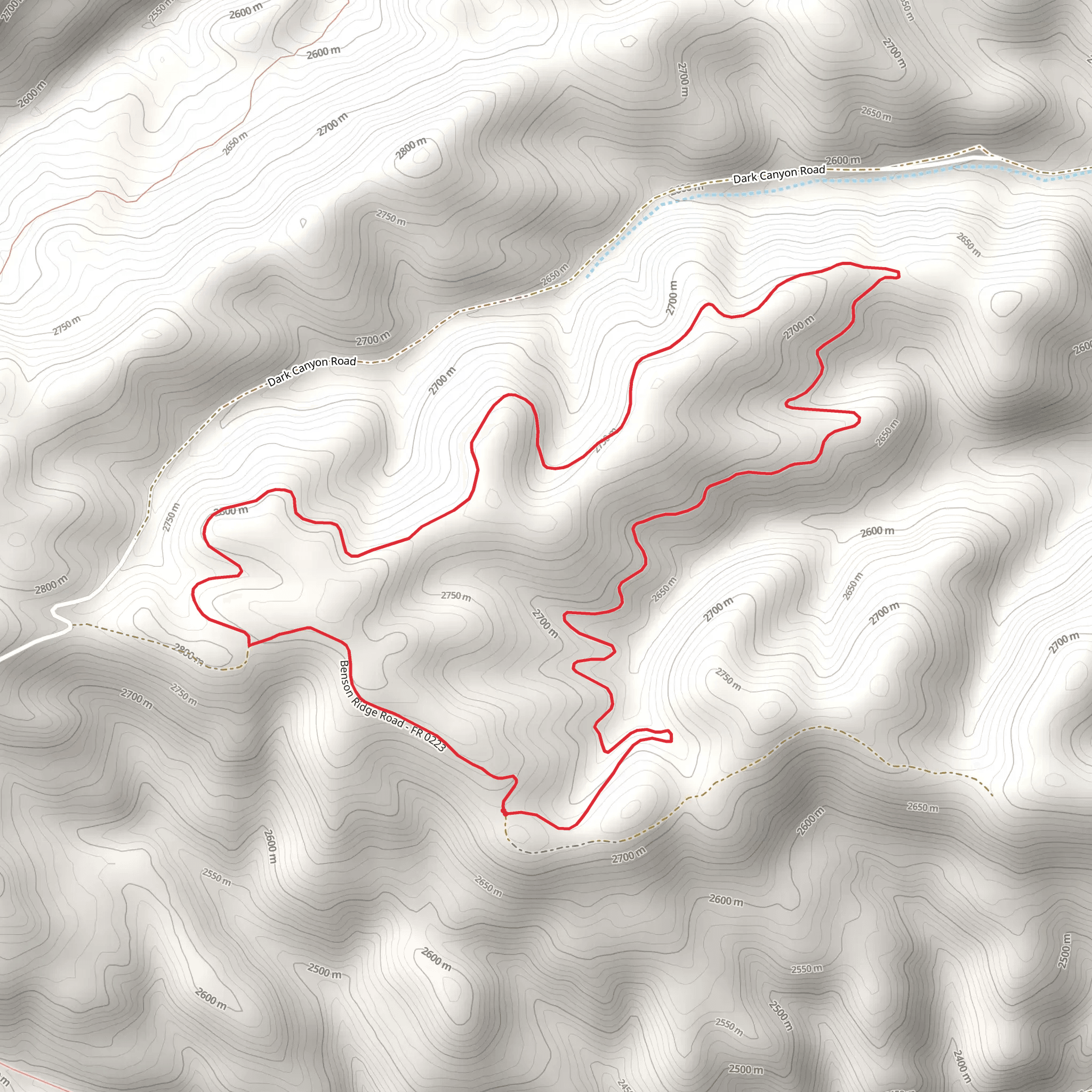 Dark Canyon Loop Trail mobile static map