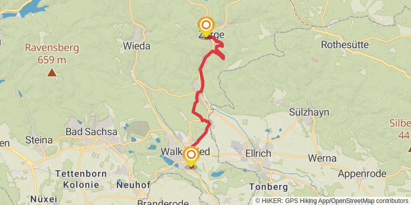 Harzer Baudensteig stage 6 Map