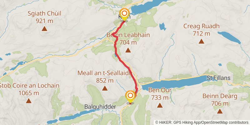 Rob Roy Way stage 4 Map