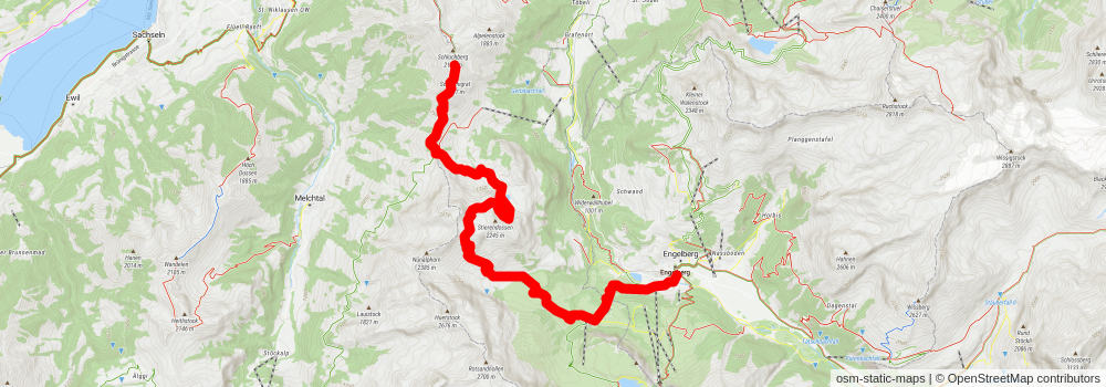 Ridge hike Stanserhorn-Engelberg stage 2 Map