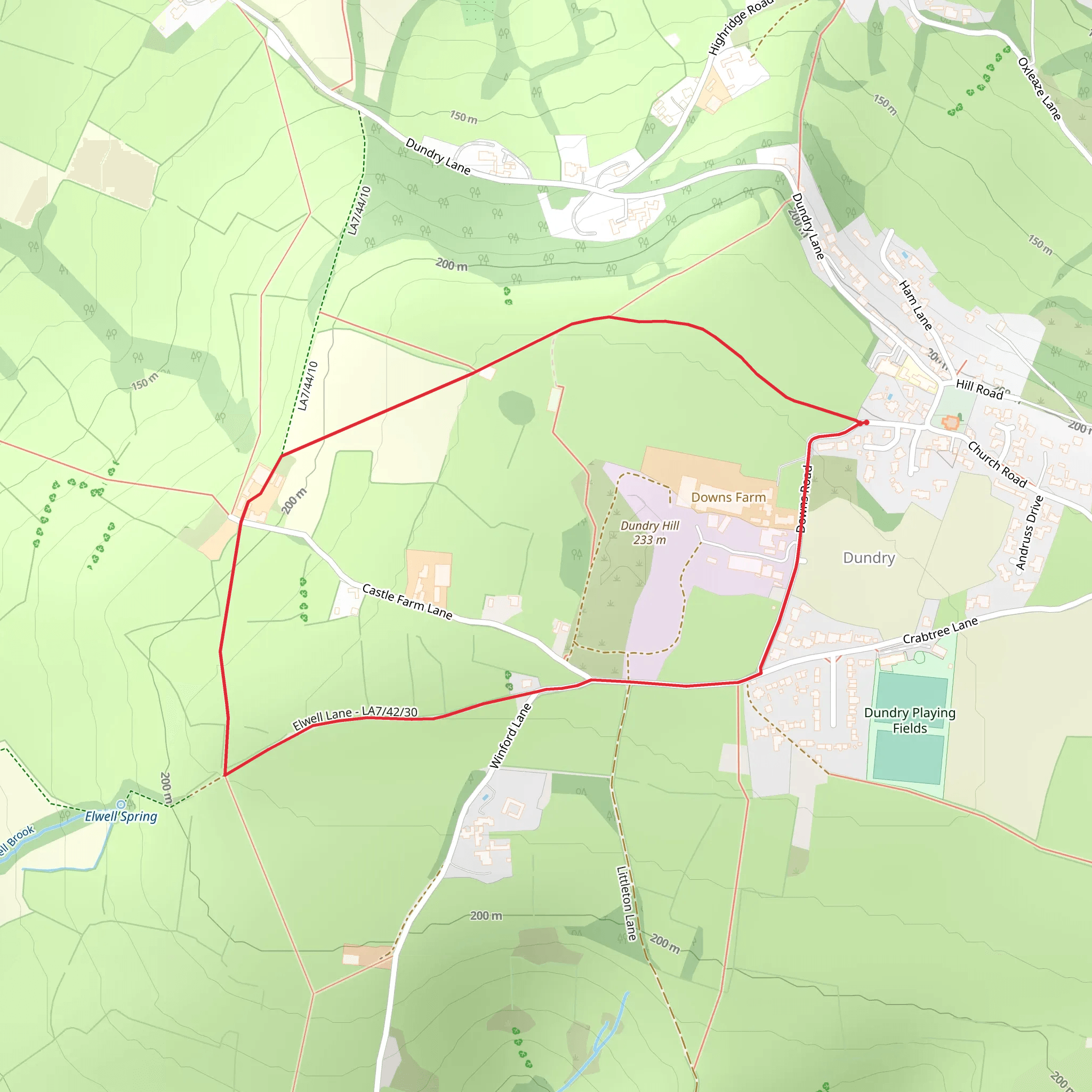Dundry Loop mobile static map