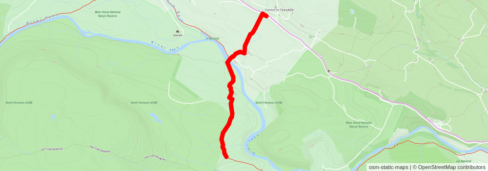 Hanging Shaw - Cronkley Scar - Low Force and High Force stage 2 Map