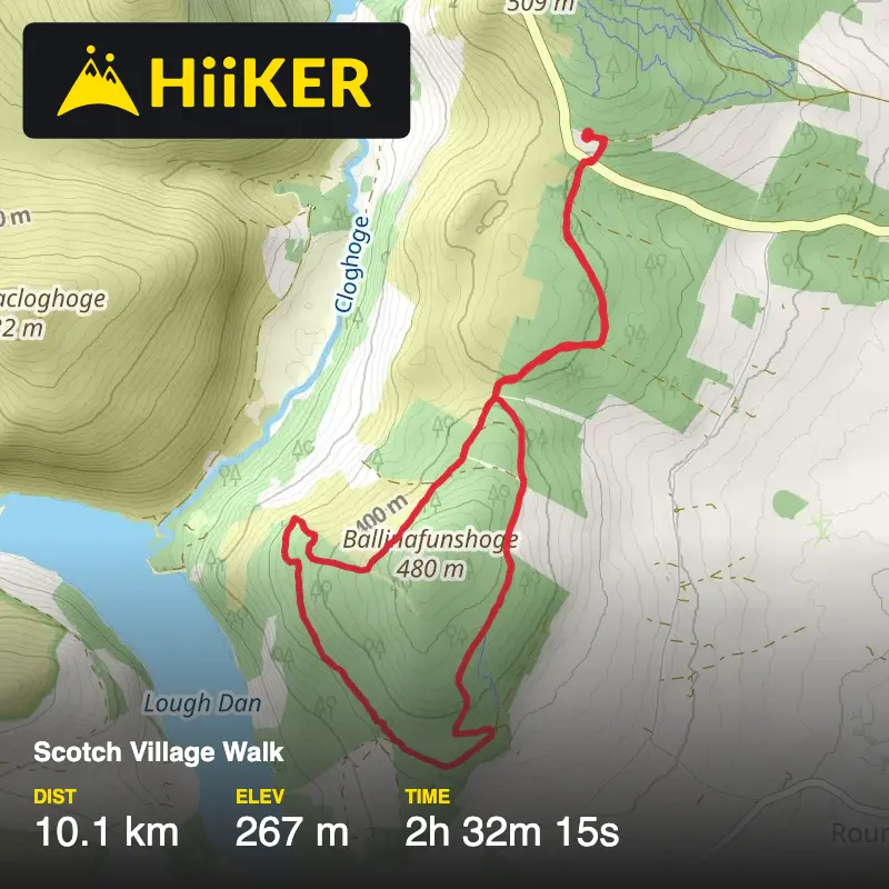 A map preview of the recording Scotch Village Walk.