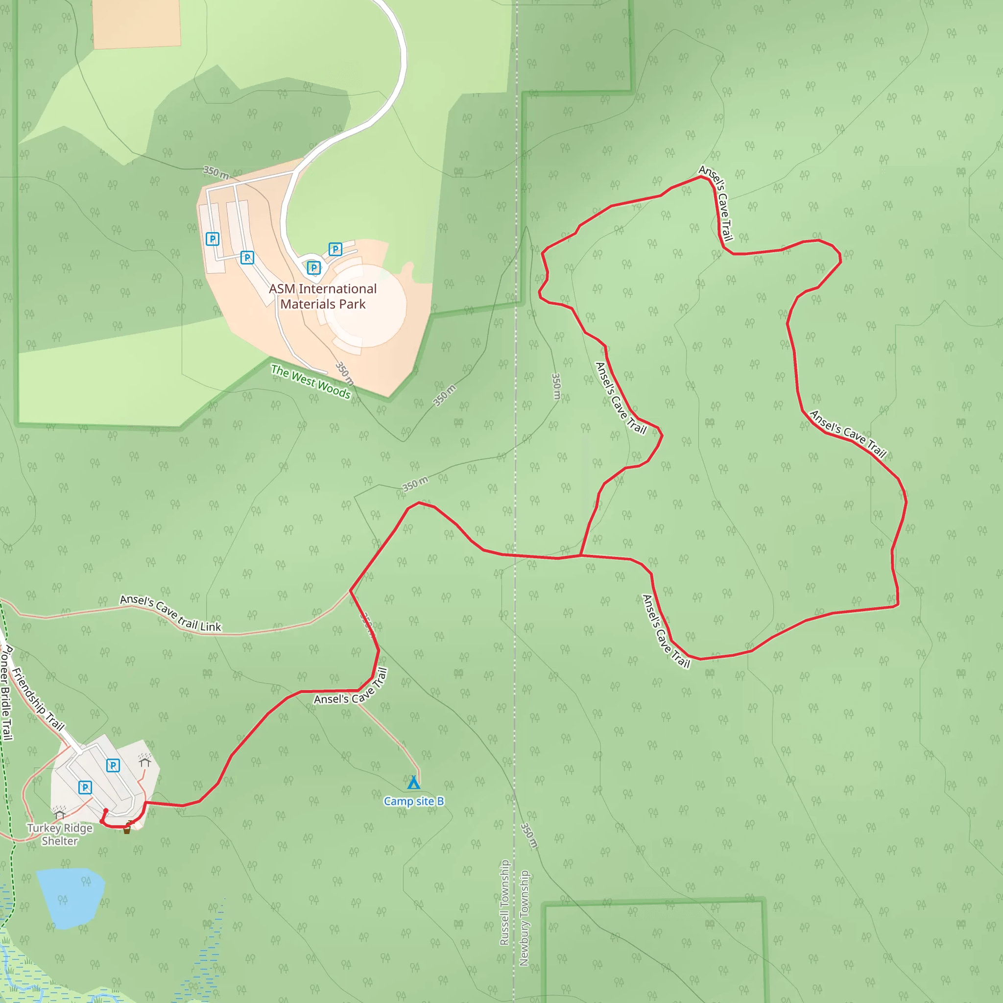 Ansel's Cave Loop Trail mobile static map