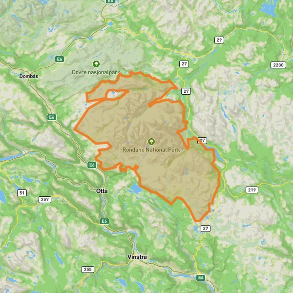 Rondane National Park mobile static map