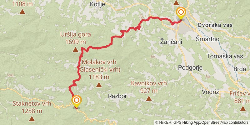 The Slovene Mountain Trail stage 5 Map