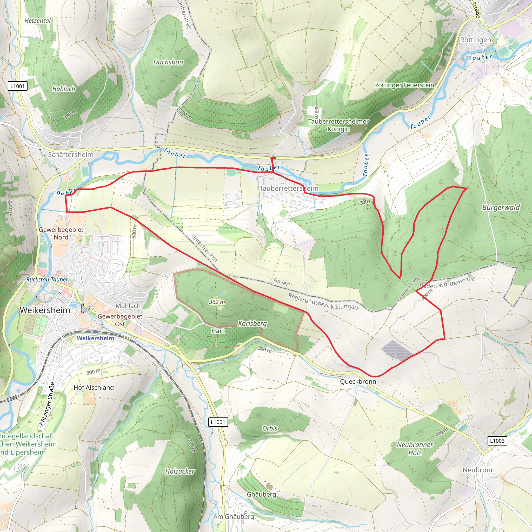 Tauber via Planetenweg Weikersheim mobile static map