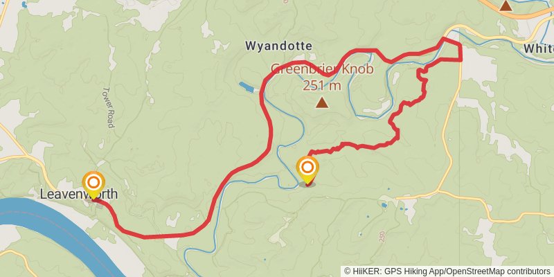 American Discovery Trail South Route - Indiana stage 17 Map