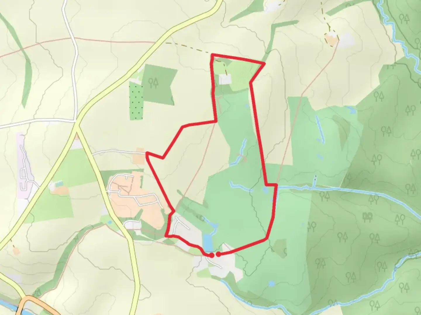 An image depicting the trail Foxes Run Loop - Cleobury Mortimer Golf Club and its surrounding area.