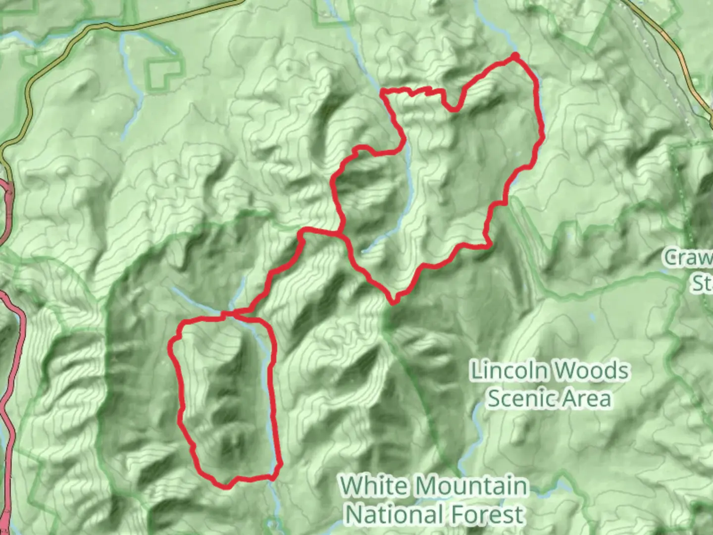 An image depicting the trail Mount Hale and Owl's Head Loop via Lincoln Brook and Twinway and its surrounding area.