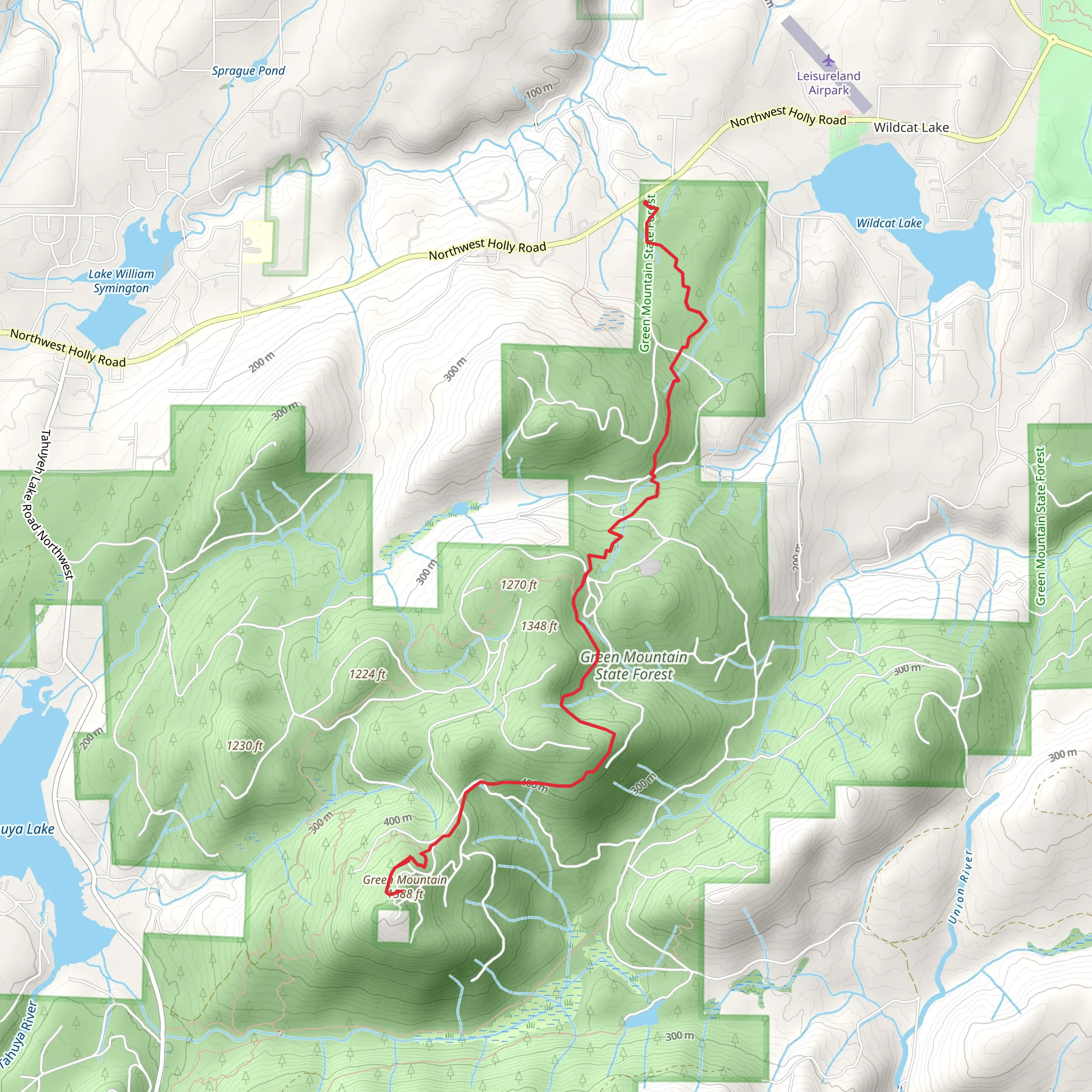 Green Mountain via Wildcat Trail mobile static map