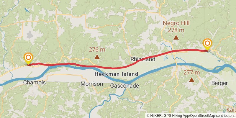 American Discovery Trail - South stage 34 Map