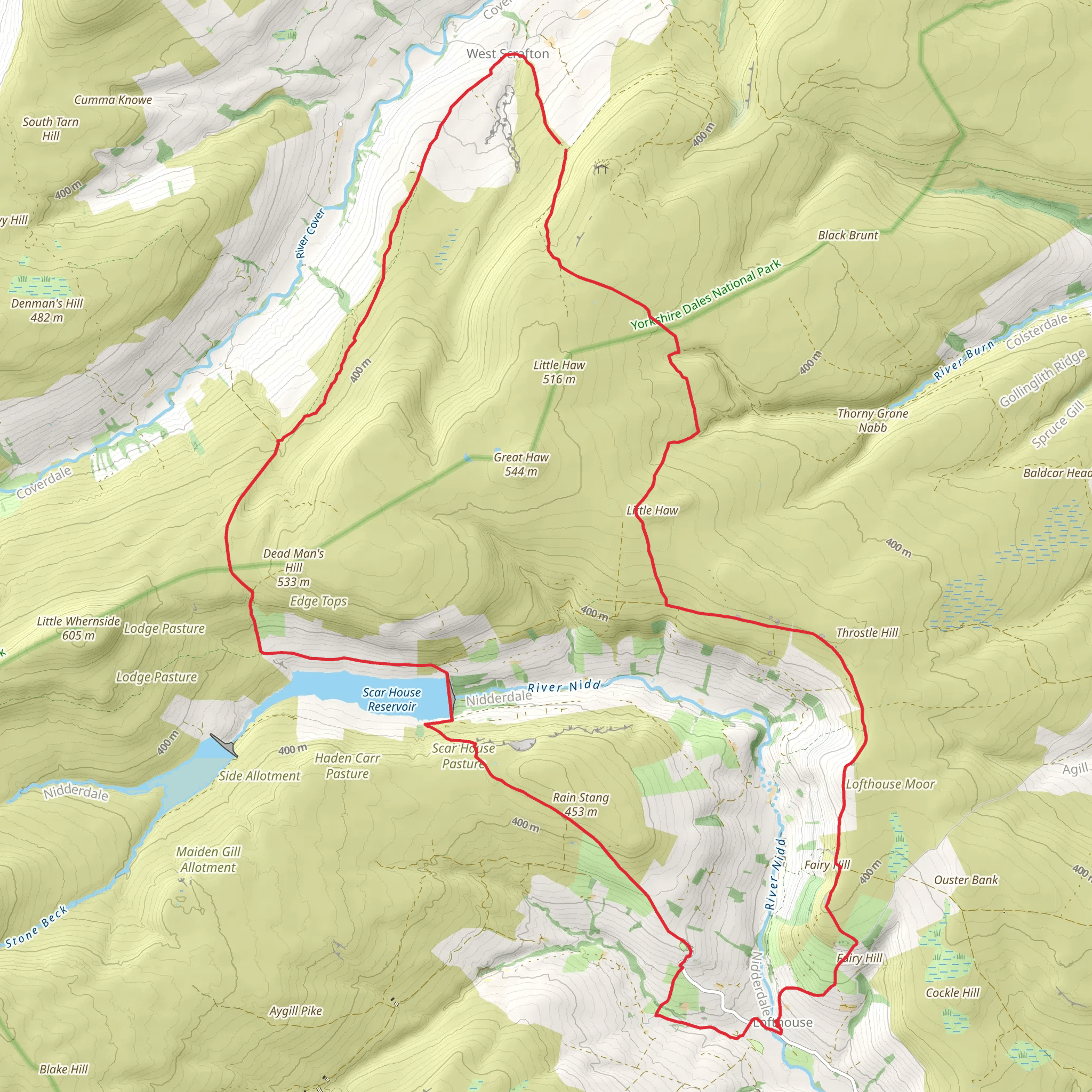 West Scrafton and Middlesmoor from Lofthouse mobile static map