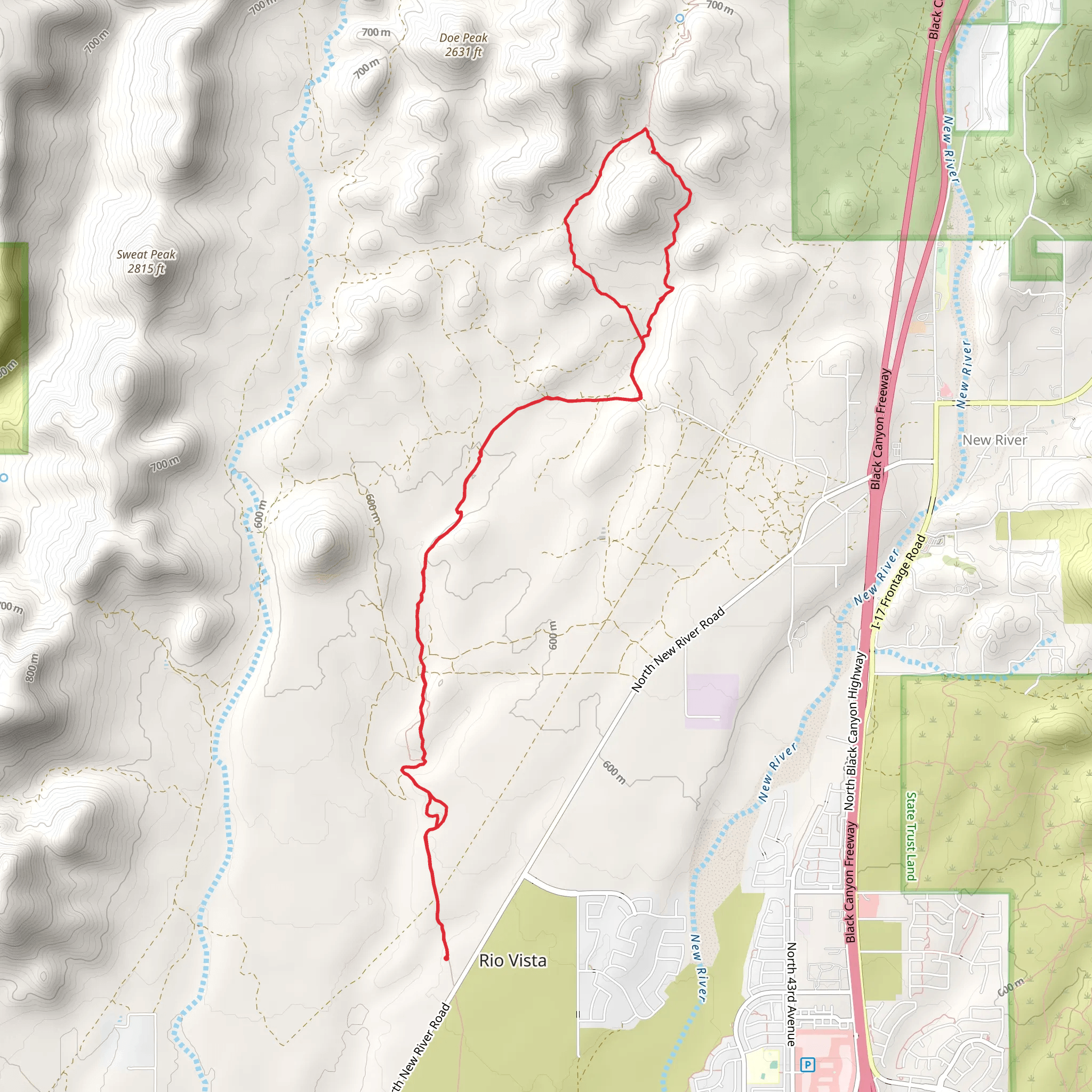 Black Canyon Trail from Rio Vista mobile static map