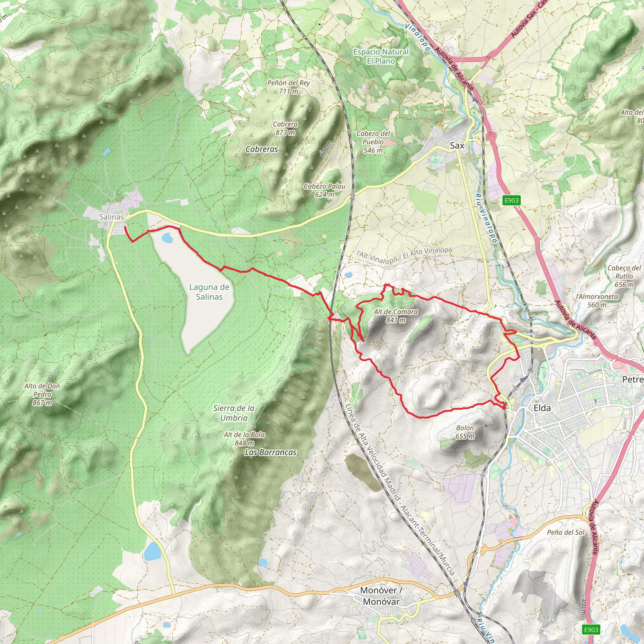 Elda - Salinas - Elda PR CV 025 mobile static map