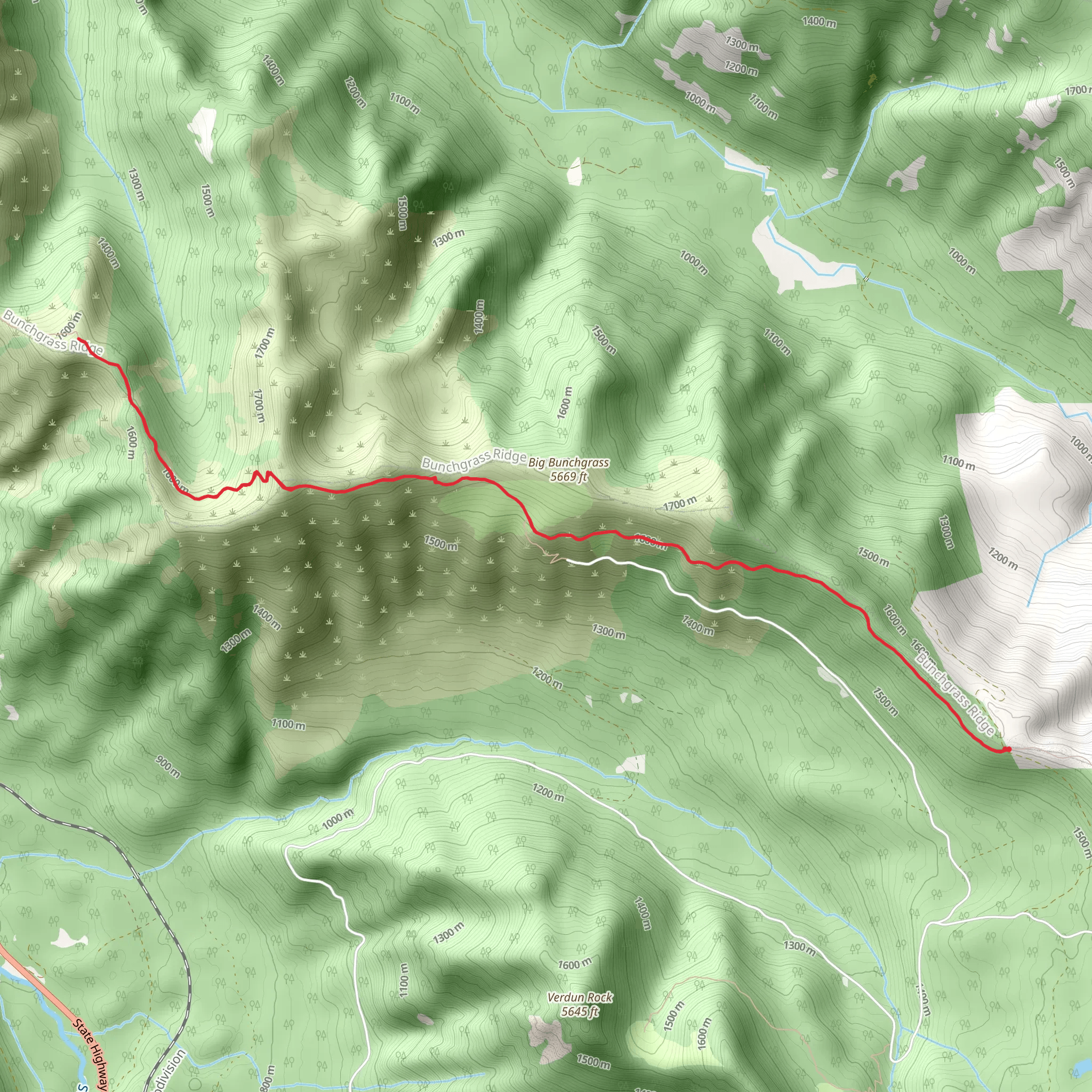 Eugene to Crest Trail Out and Back mobile static map