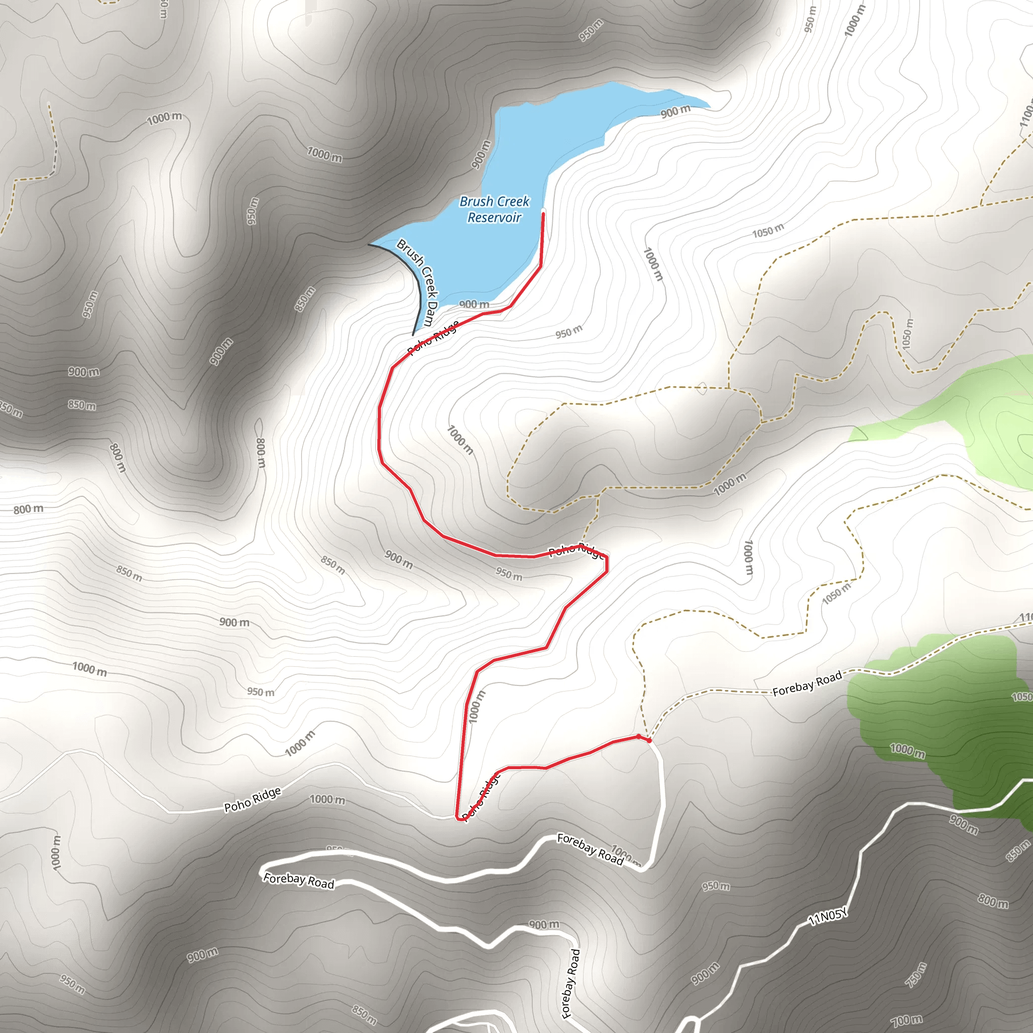 Brush Creek Reservoir Trail mobile static map