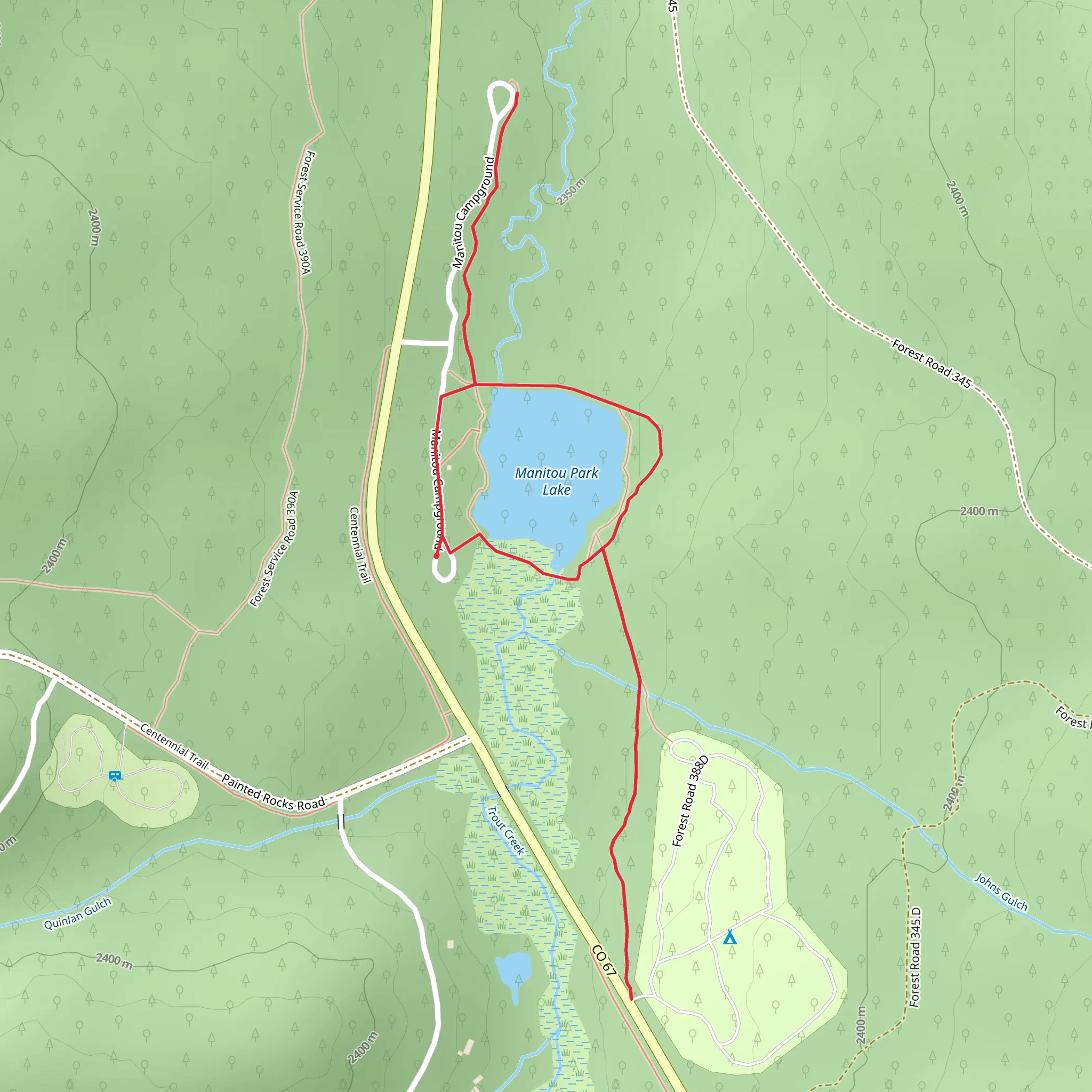 Manitou Park Lake Loop mobile static map