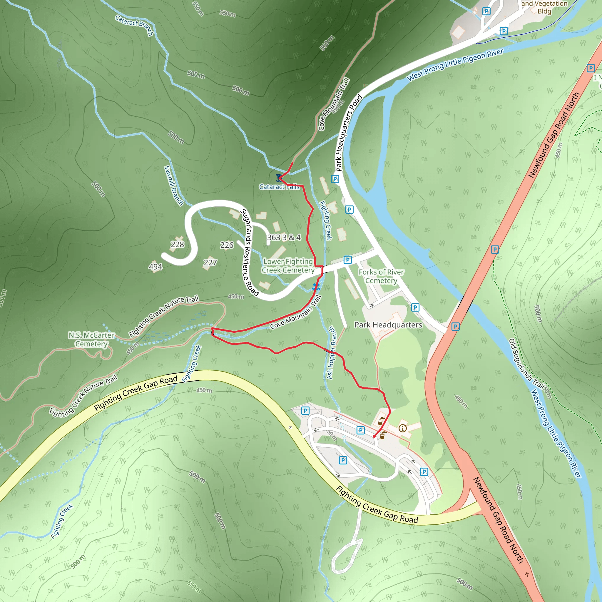 Cataract Falls mobile static map