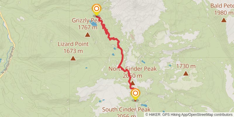 Pacific Crest Trail - Mount Hood To Mount Mcgloughlin stage 9 Map