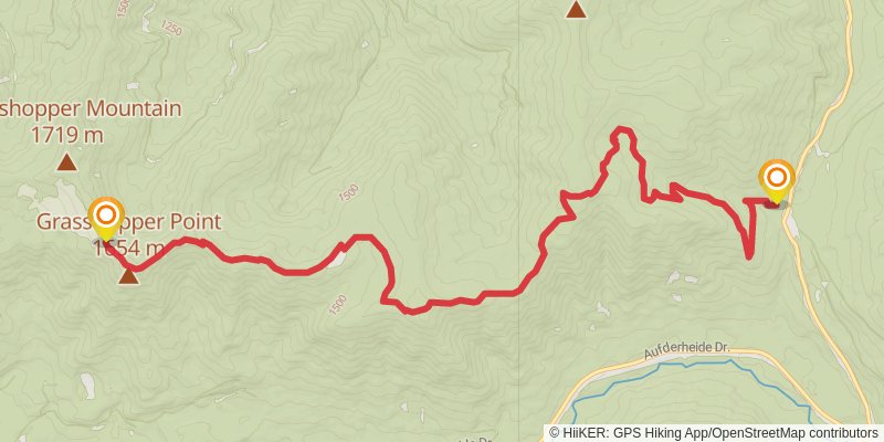 Grasshopper Mountain Trail stage 2 Map