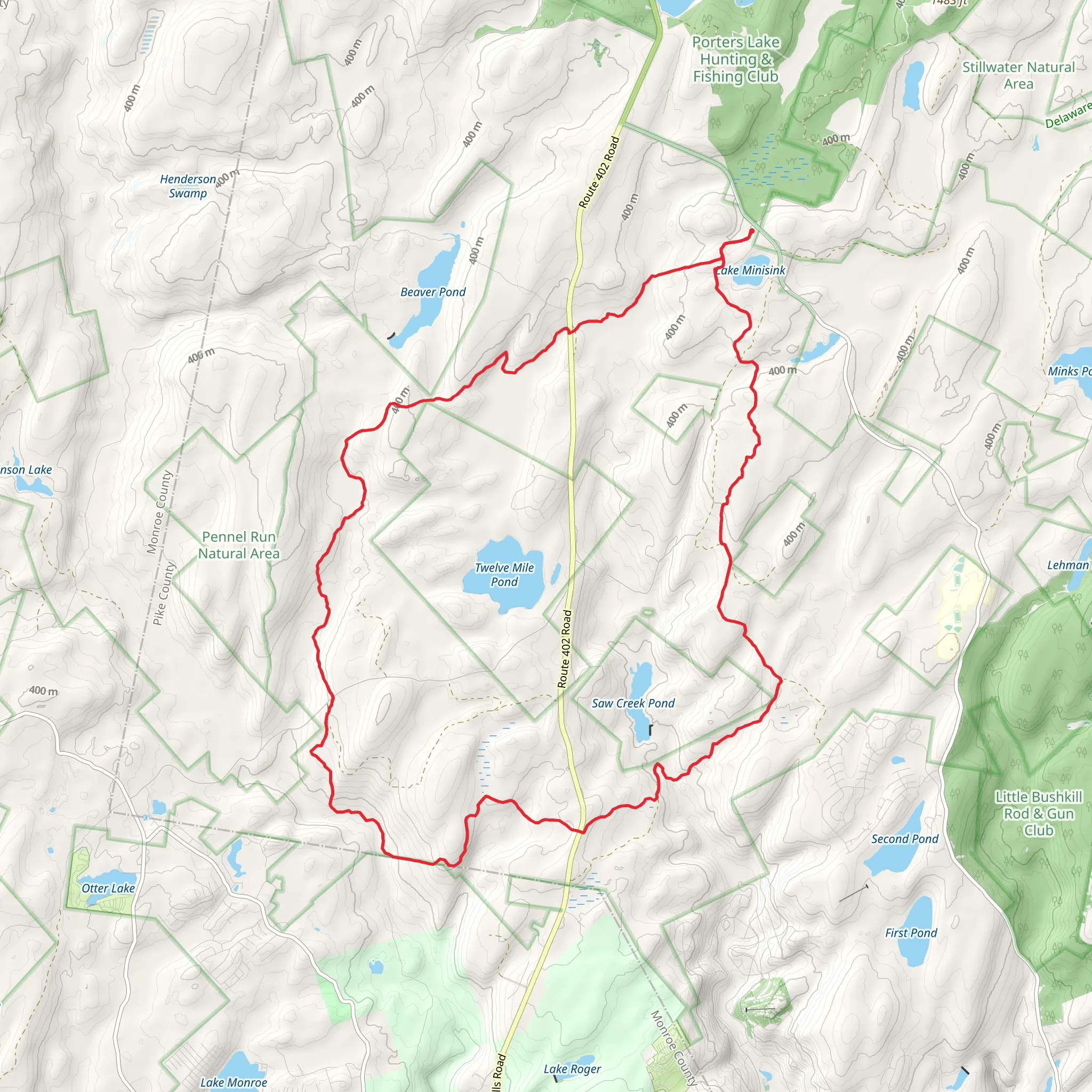 Thunder Swamp Trail Loop - Lake Minisink mobile static map