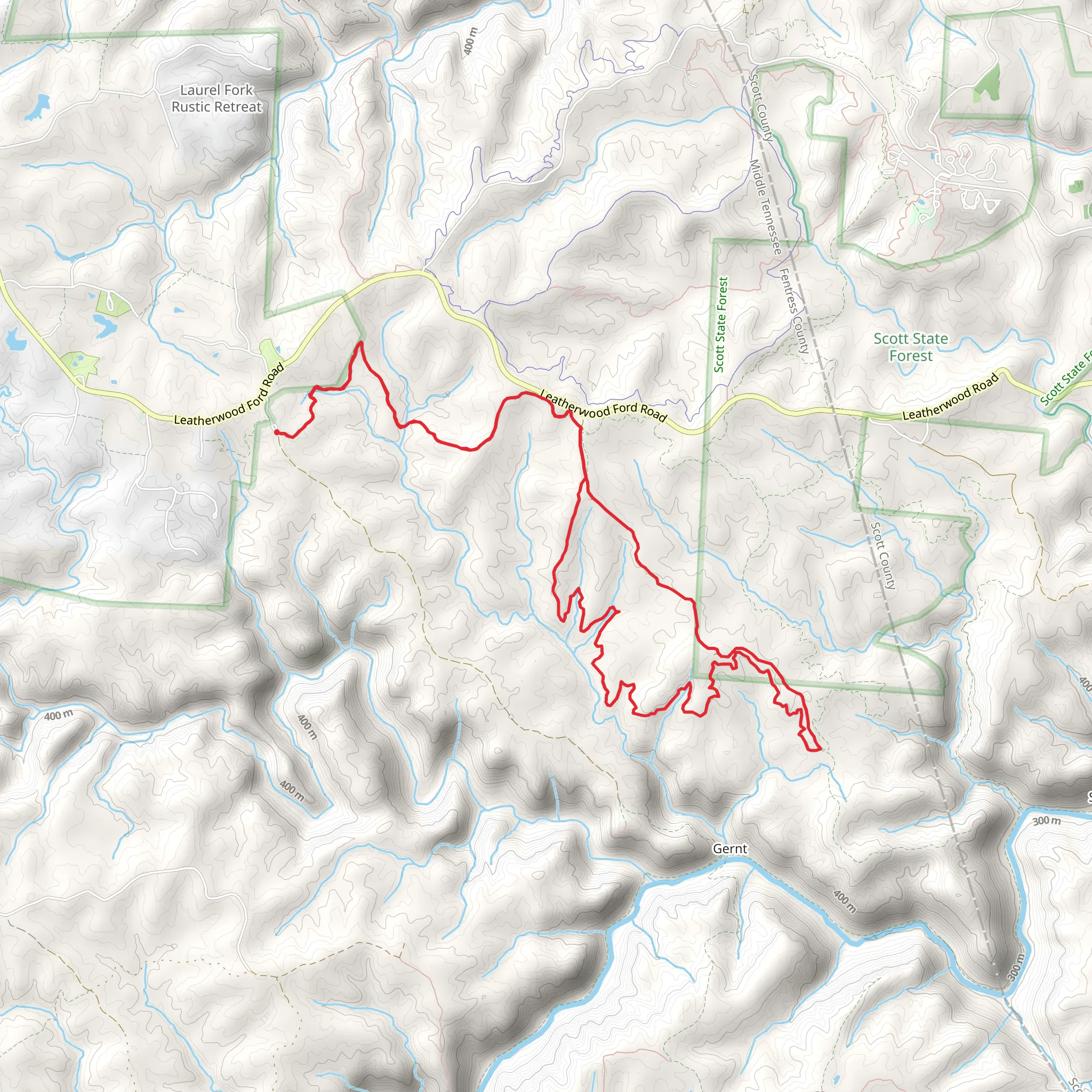 North White and Grooms Branch Trail Cumberland Valley Loop Trail mobile static map