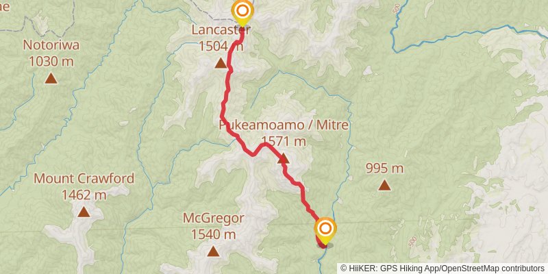 Tararua Range Mutli-day Loop stage 4 Map