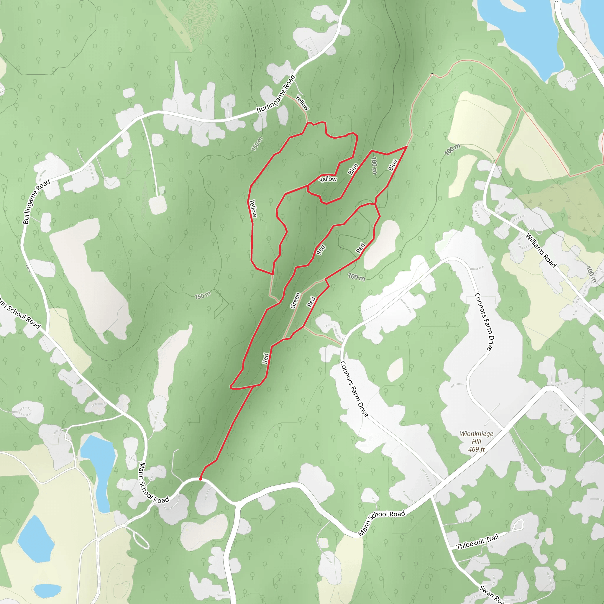Red and Yellow Loop - Mann School Road mobile static map