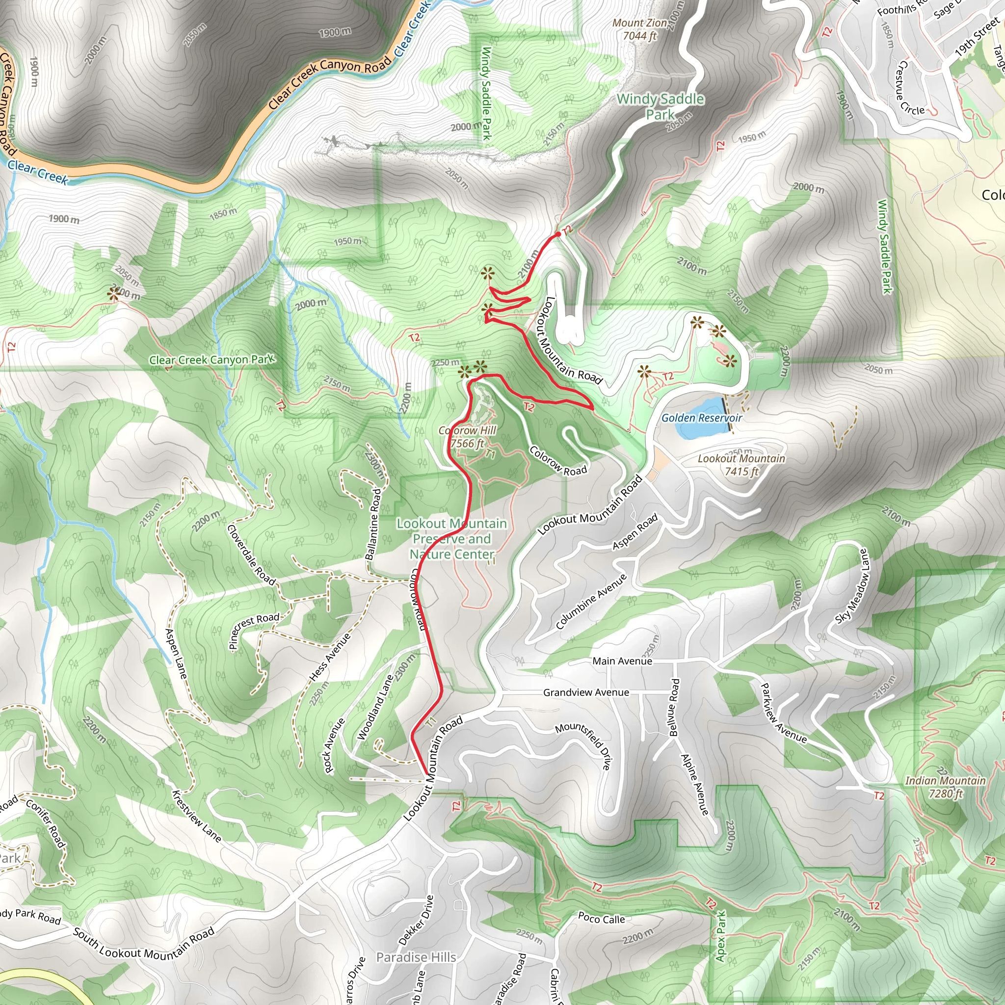 Lookout Mountain Trail mobile static map