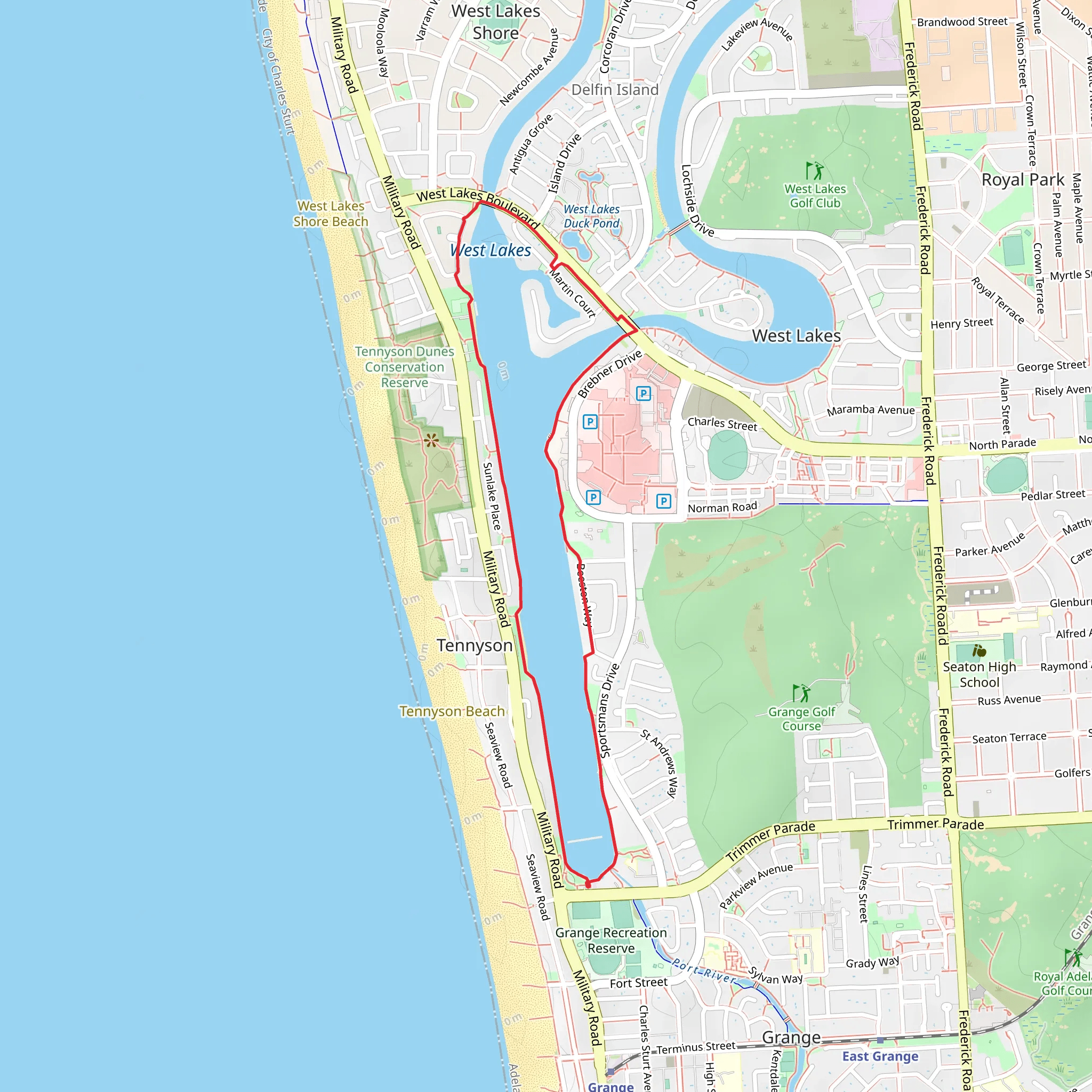 West Lakes Loop Walk mobile static map