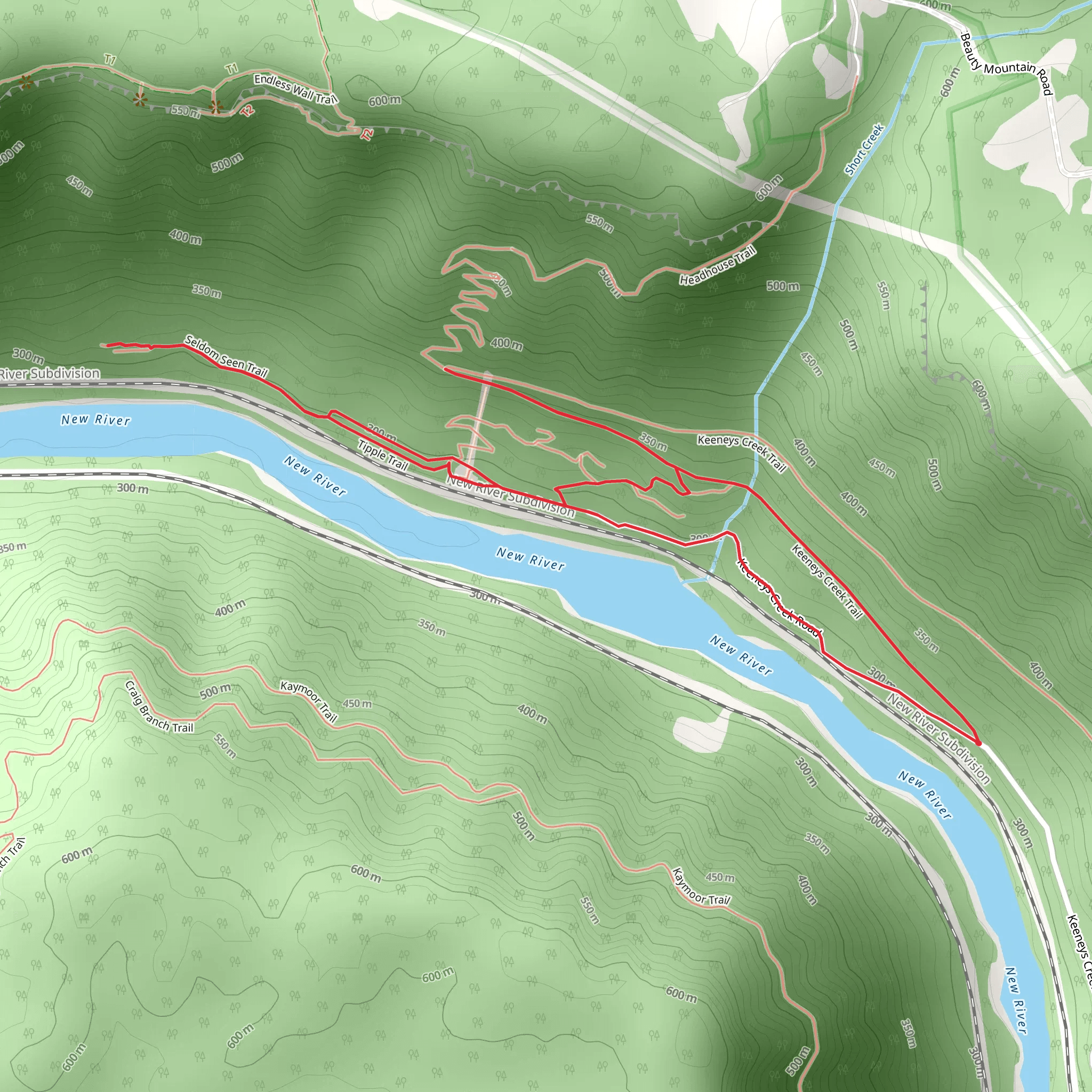 Tipple and Keeneys Creek Loop Trail mobile static map