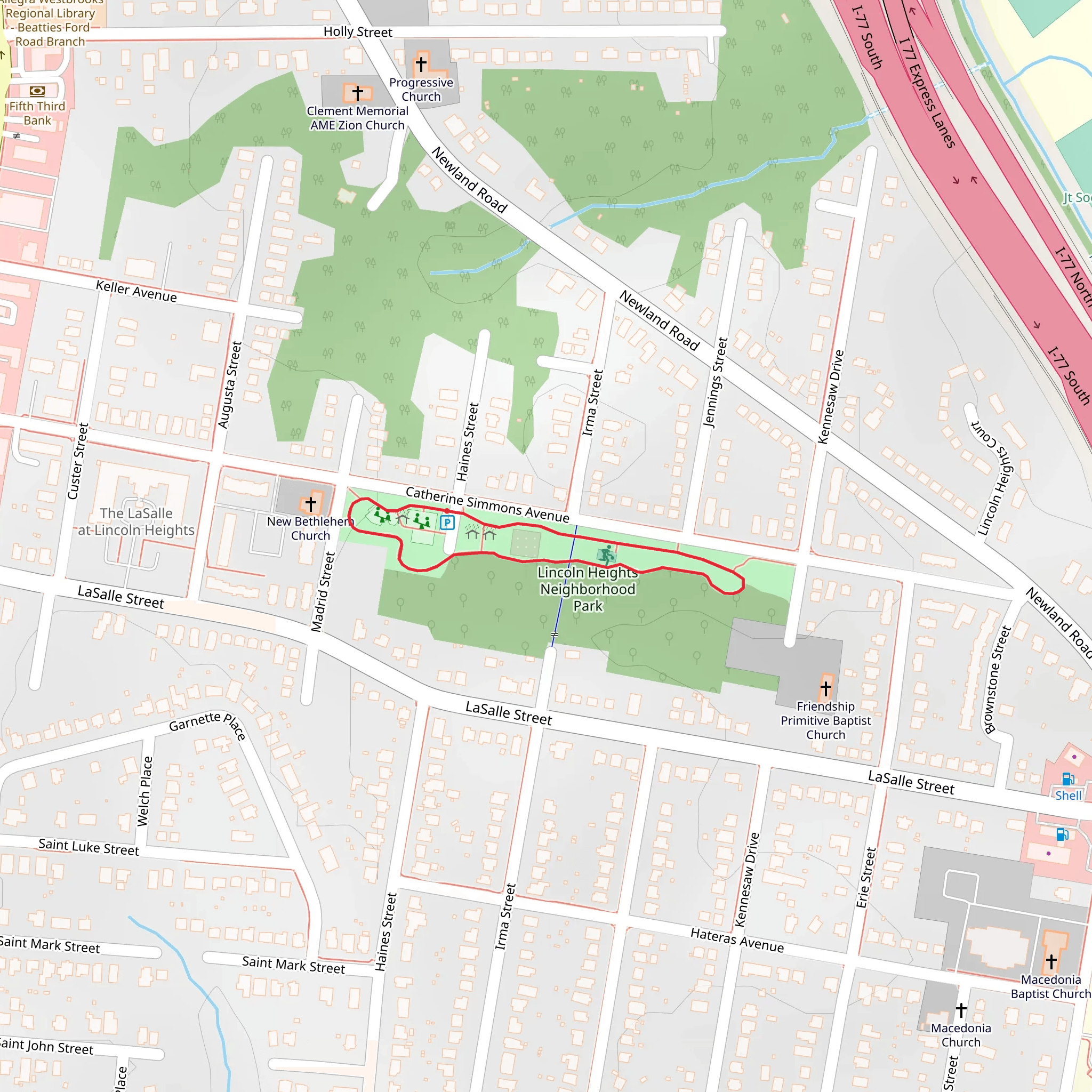Lincoln Heights Neighborhood Park Loop mobile static map