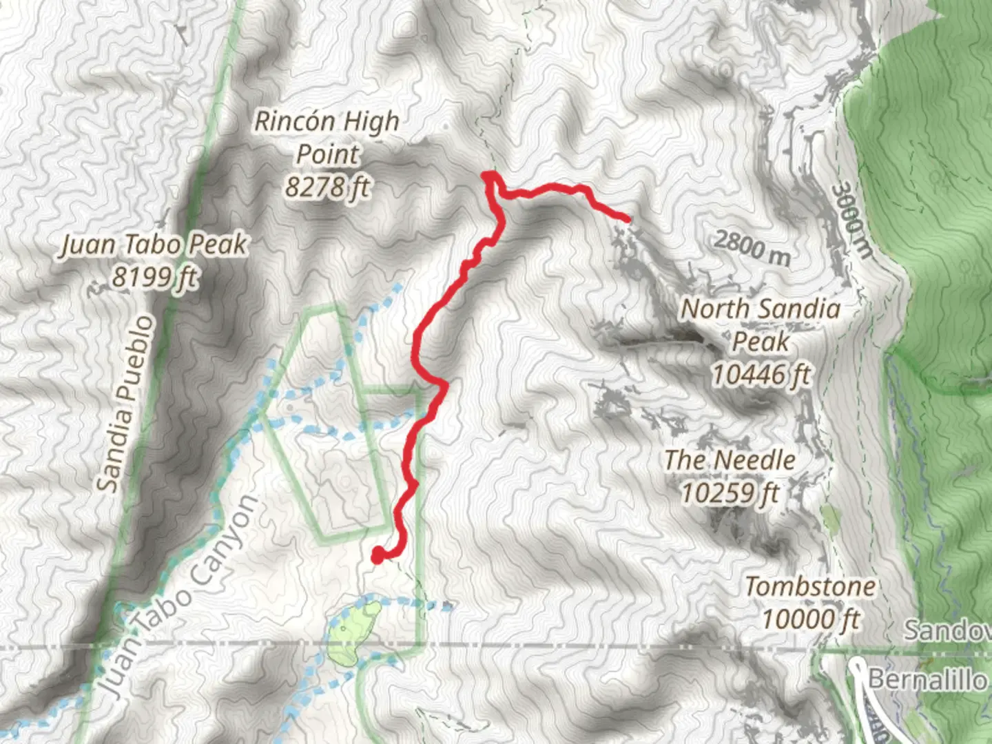 An image depicting the trail Piedra Lisa - South and Rincon Trail and its surrounding area.