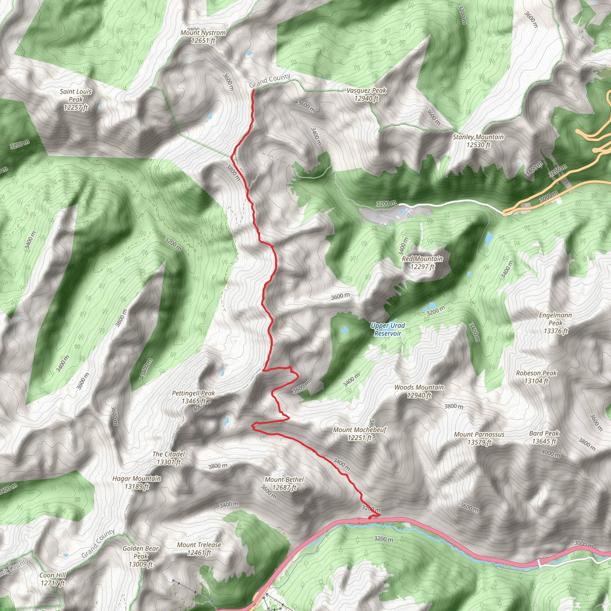 Jones Pass via Herman Gulch Trail mobile static map