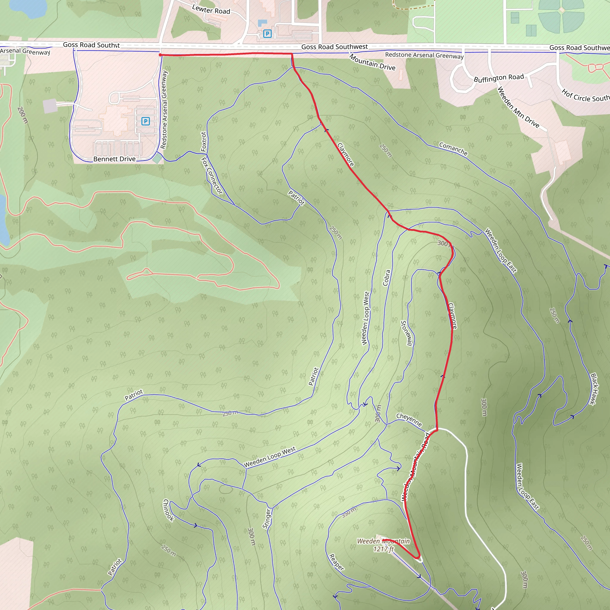 Weeden Mountain from Bennett Drive mobile static map