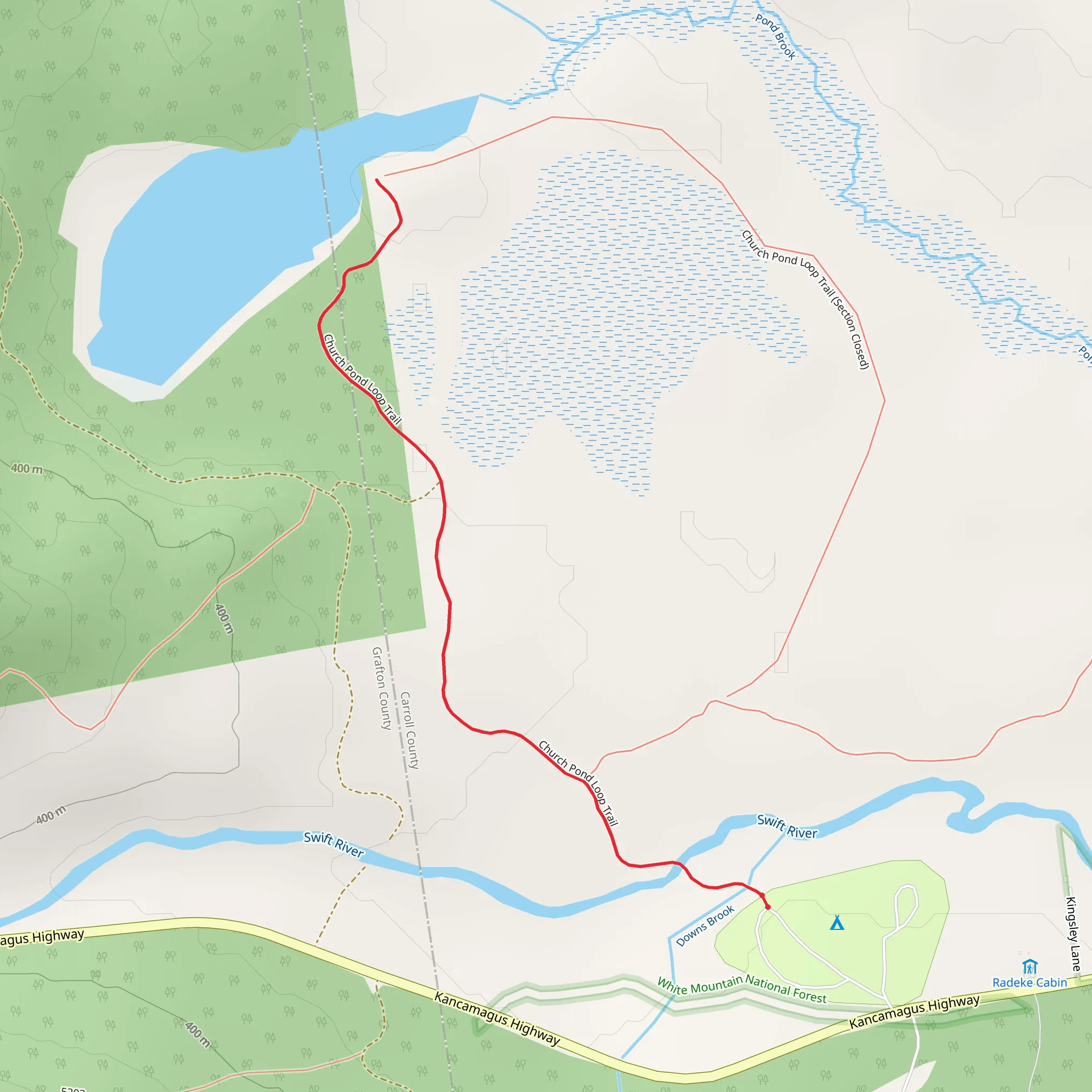 Church Pond Trail mobile static map