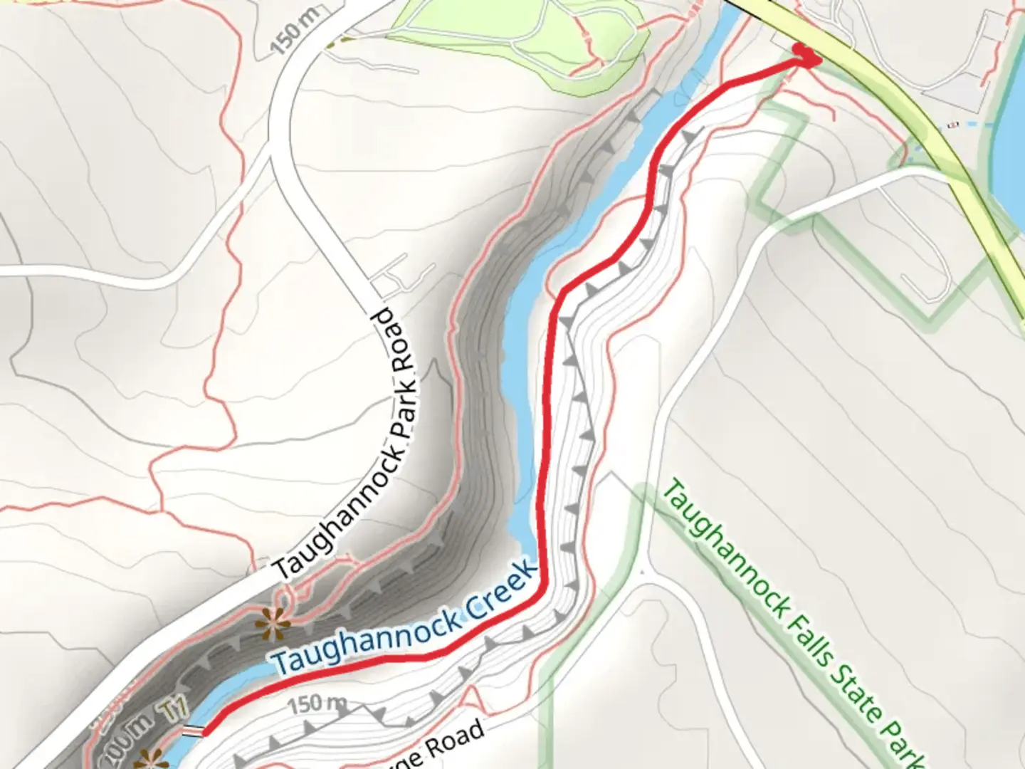 An image depicting the trail Taughannock Creek Trail and its surrounding area.