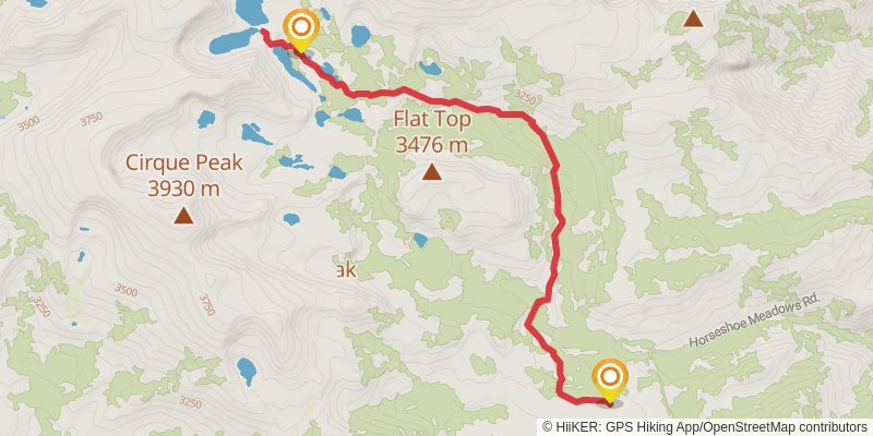Cottonwood Lakes Trail stage 2 Map
