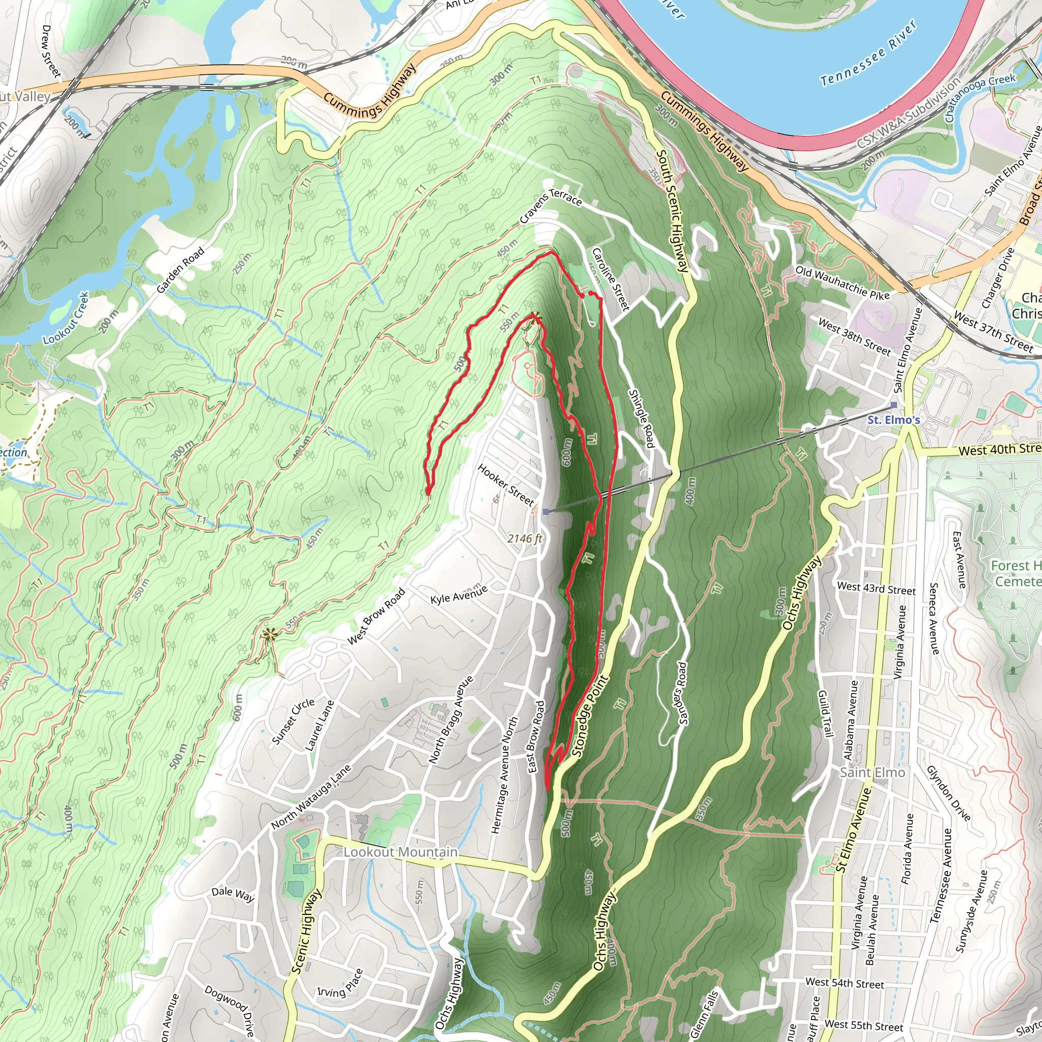Cravens House, Mountain Beautiful and Hardy Loop Trail mobile static map