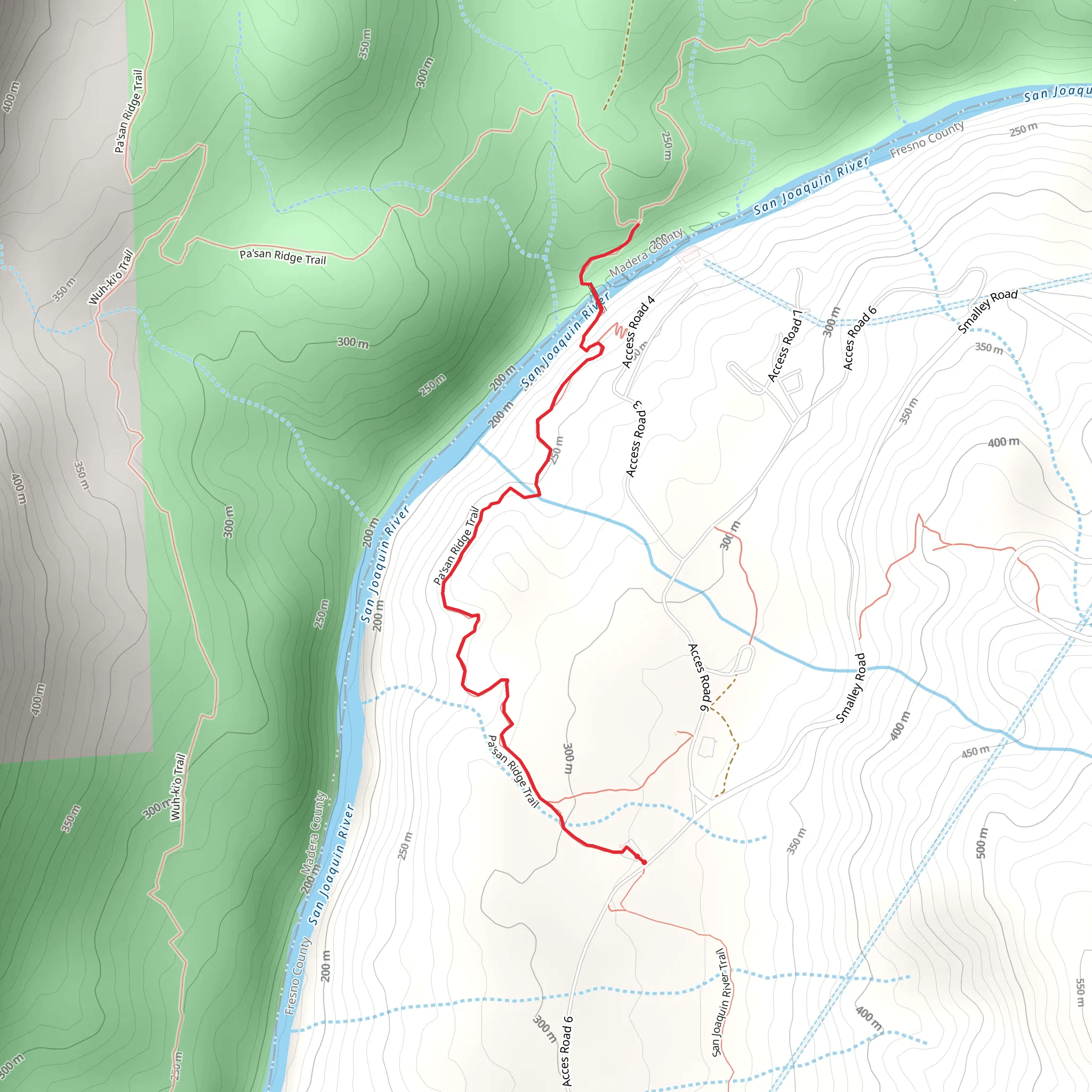 San Joaquin River via Pa'san Ridge Trail mobile static map