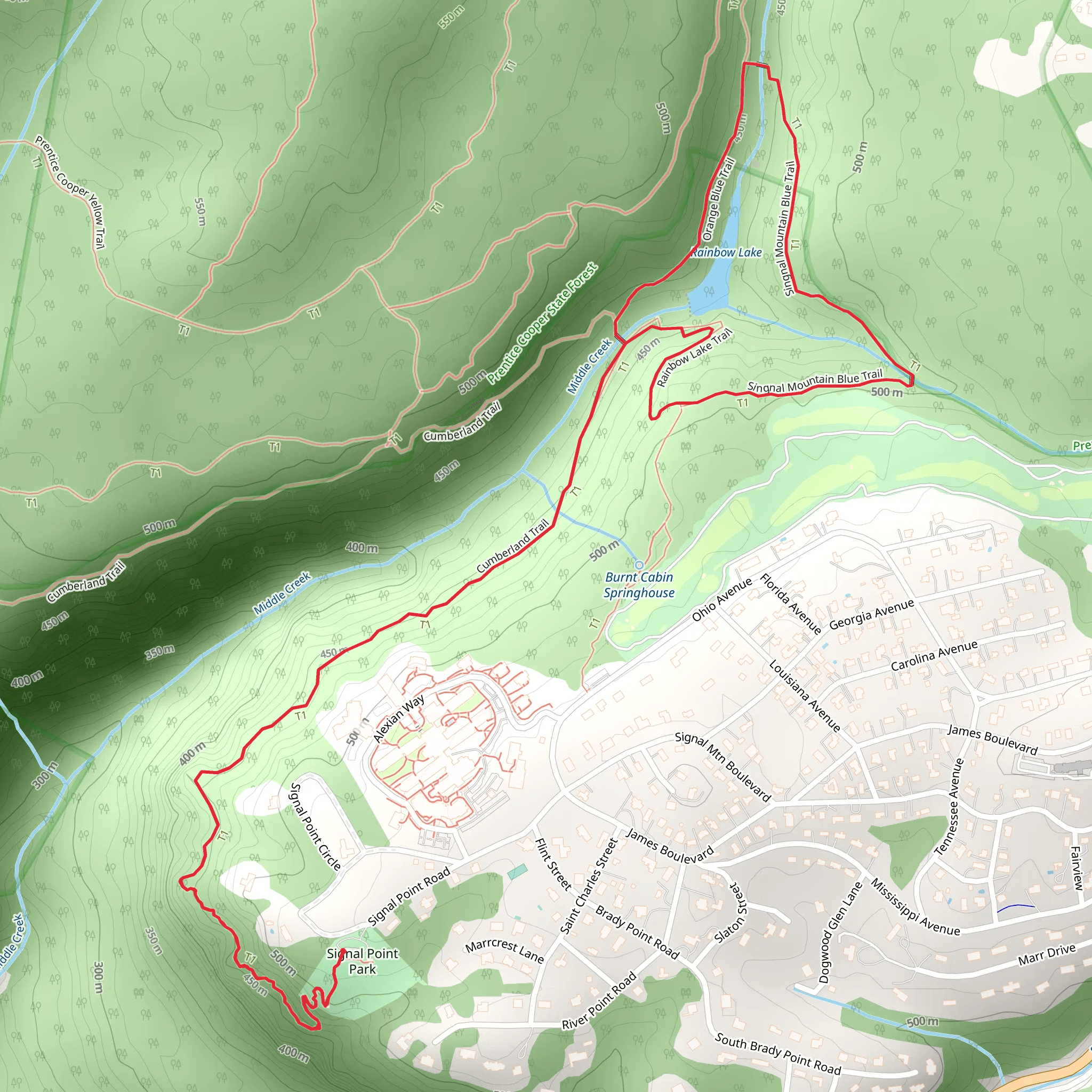 Rainbow Lake Loop via Signal Point Trail mobile static map