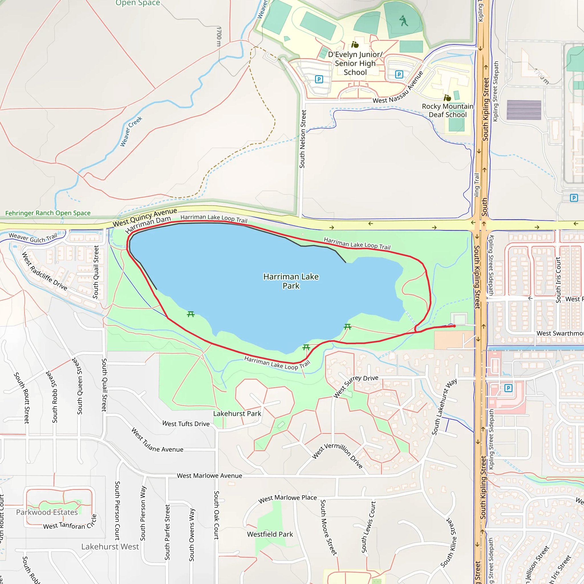 Harriman Lake Loop mobile static map