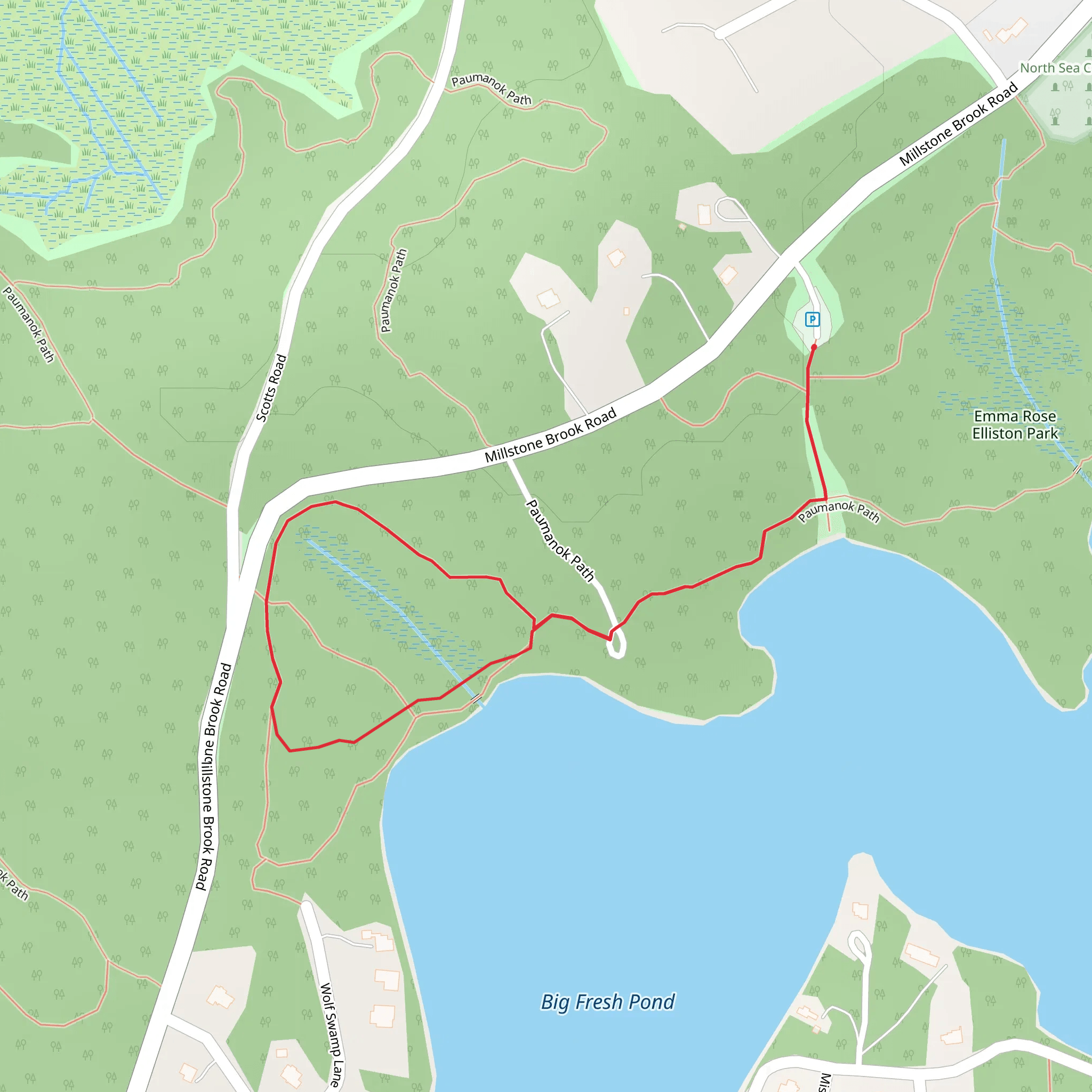 Big Fresh Pond Loop via Paumanok Path Loop mobile static map