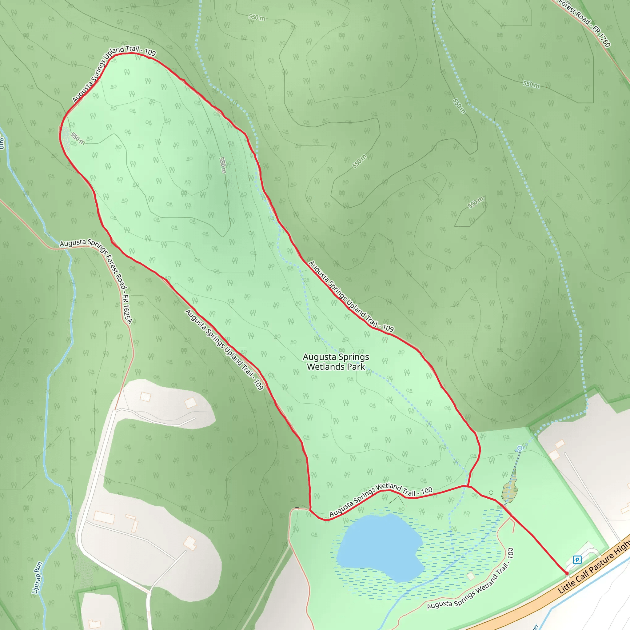 Augusta Springs Upland Trail mobile static map