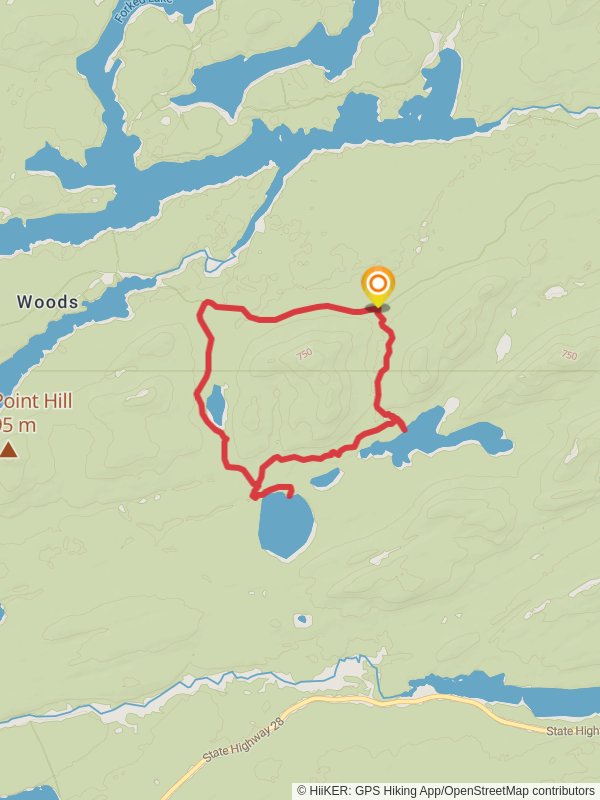 Upper Pond, Lower Pond and Grass Pond Loop mobile static map