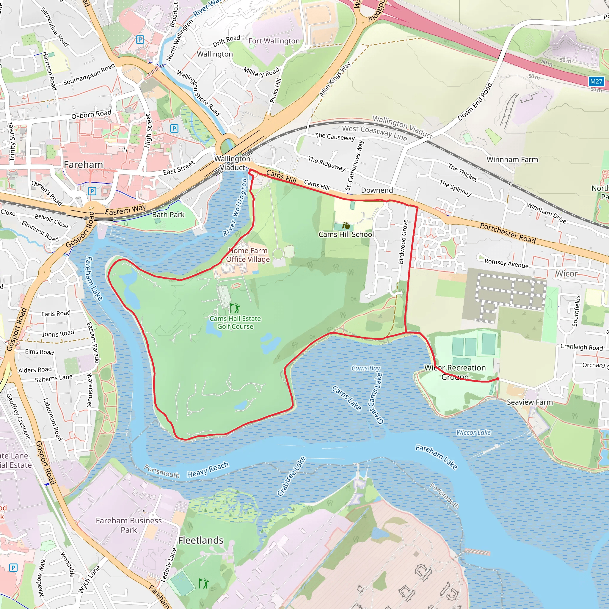 Cams Hall Estate Golf Course Loop mobile static map