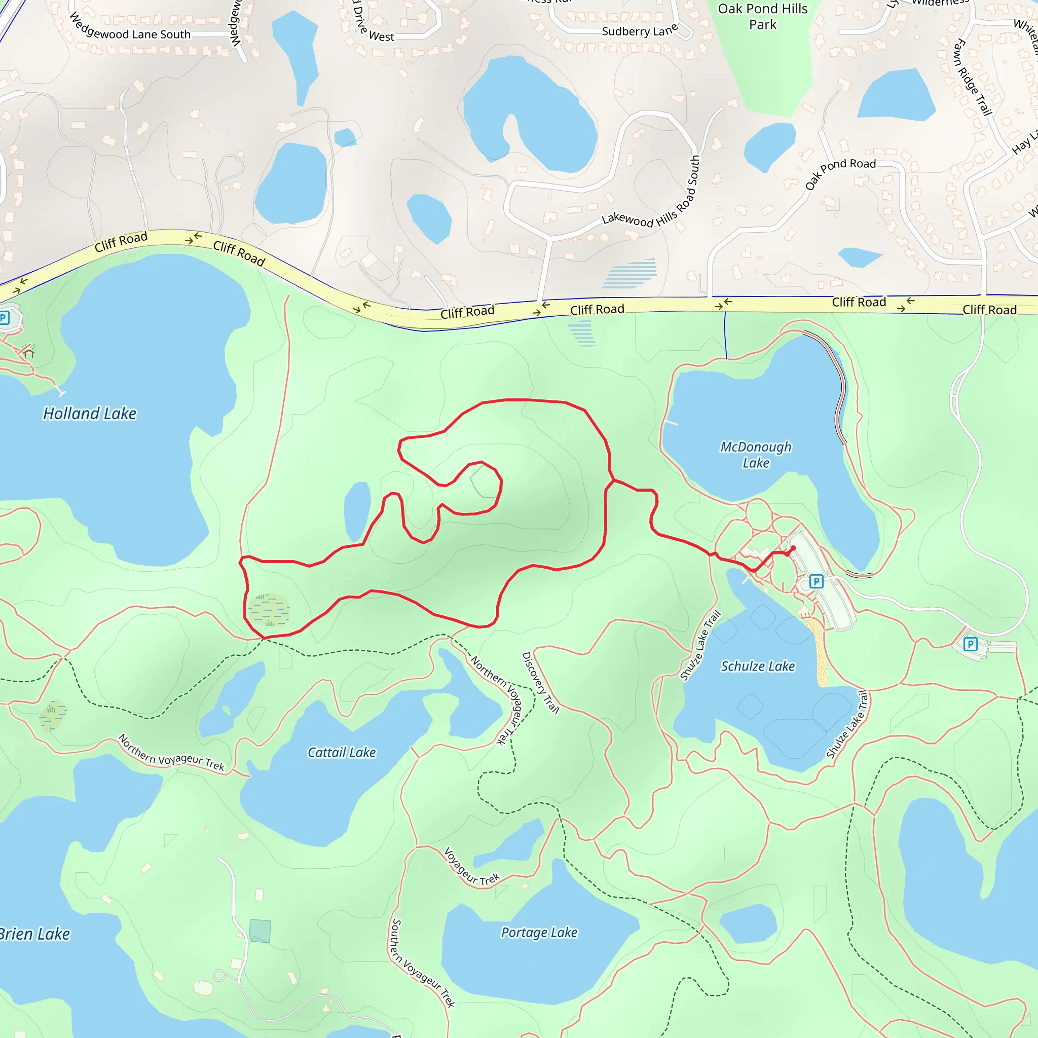 Loop Between Holland and McDonough Lake mobile static map