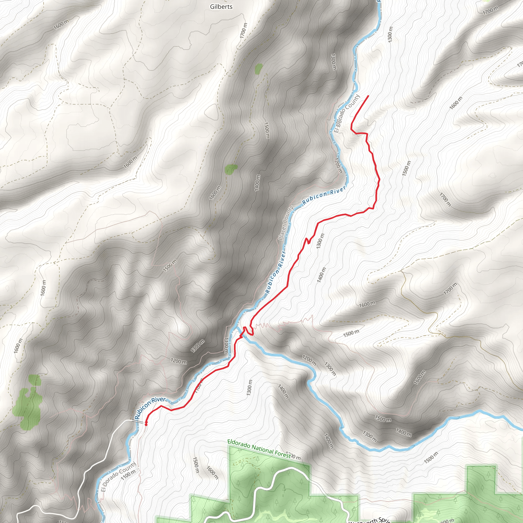 Parsley Bar Trail mobile static map